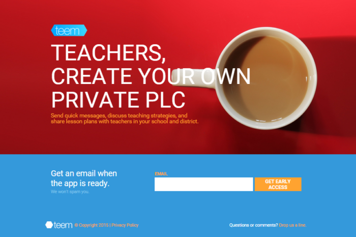 Lightning Pitch: teem – Chat app for teacher teams and professional learning communities