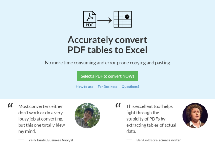 Lightning Pitch: PDF Tables - Effortlessly convert PDF tables into Excel spreadsheets